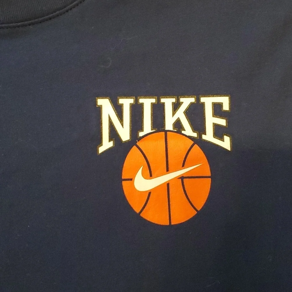 Nike Mens Navy DUNK ON YOU Short Sleeve Dri-Fit‎ Basketball Shirt Size Medium